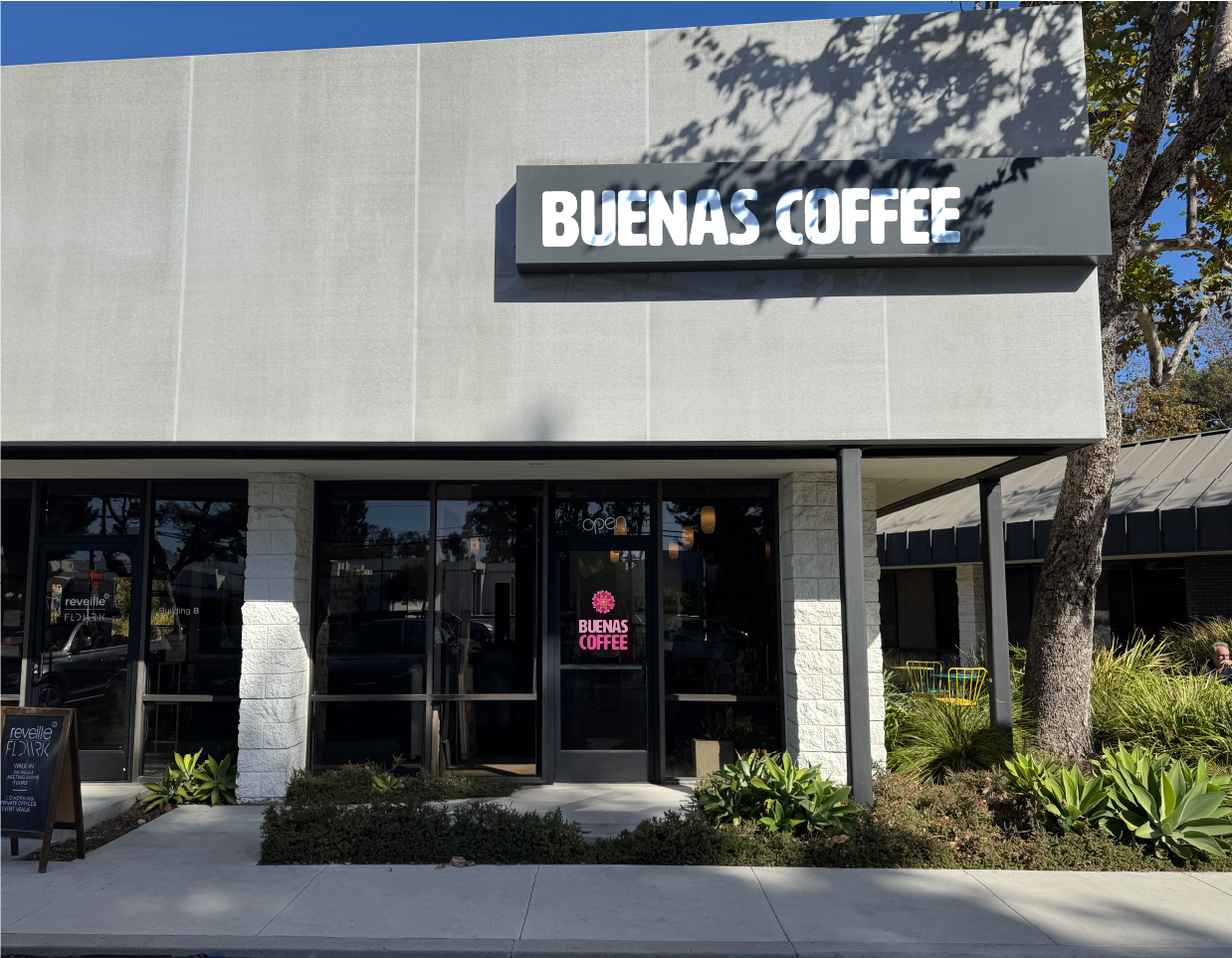 Buenas Coffee storefront in Costa Mesa
